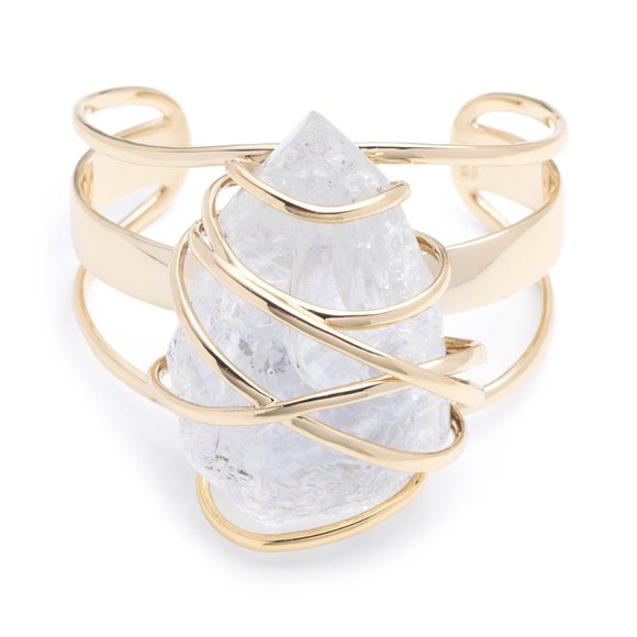 Vintage Cage Crystal Nugget Cuff